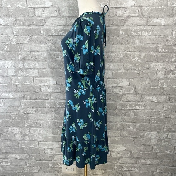 Loft Navy Floral MIDI Dress - Picture 3 of 6